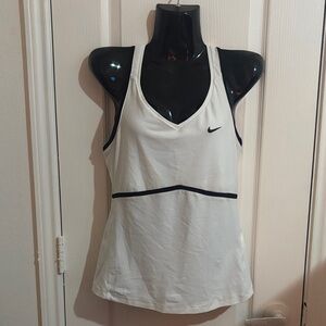 Nike White Mesh Tank with Black Accents